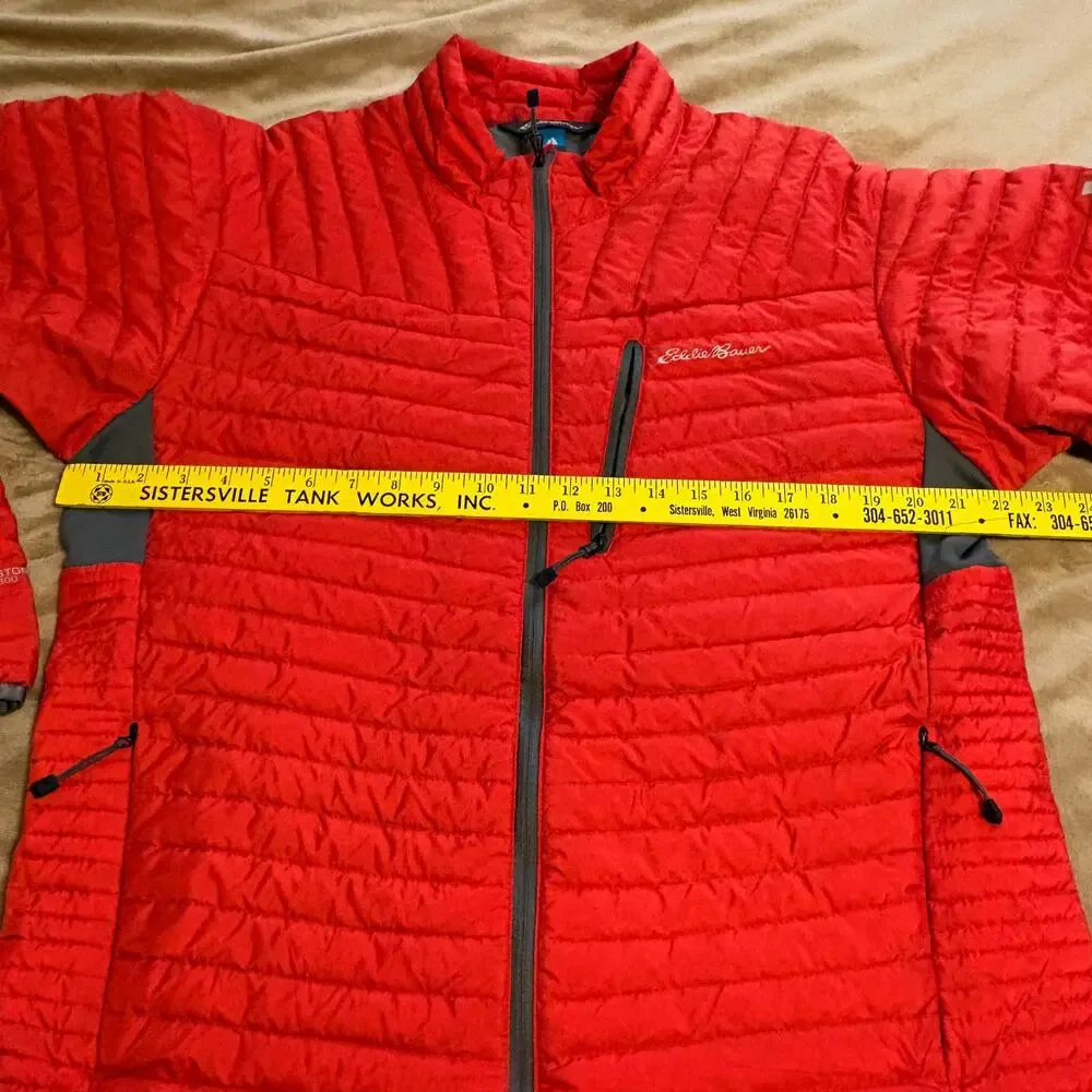 Eddie Bauer MicroTherm StormDown Jacket First Ascent Goose Down L Orange